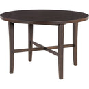 TREXM 5-piece Dining Set, Retro Simple Round Table and 4 Chairs with X-shaped Backrest for Kitchen, Dining Room and Living Room (Espresso)