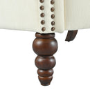 Upholstered Push Back Recliner Chair with Classic Wing Back, Beige Chenille, 29.75'