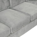 Modern Sectional Sofa with Storage Ottoman, L-Shape Couch with 2 Pillows and Cup Holders, Gray Velvet, 105 inch