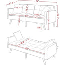 Adjustable Loveseat Sofa Bed With Split Back And Metal Legs