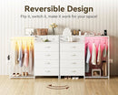 43Inch White Dresser With Hanging Rack AmbientLEDLighting