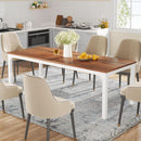 78 Inch Rustic Walnut Dining Table For 6 To 8 People