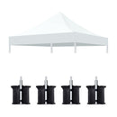 10 x 10 ft Canopy Replacement Top with 4-Pack Weight Bags, Pop Up Tent Cover Only, Frame Not Included, White