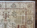Pakistani Oushak Rug 6 x 9.6, Handmade Wool Peshawar Carpet, Farmhouse Rug