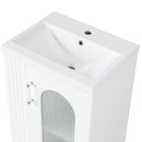 20' Bathroom Vanity with Sink, Bathroom Vanity Cabinet with Two-tier Shelf, Adjustable Shelf, Solid Wood and MDF, White(Old Sku:WF322518AAK)