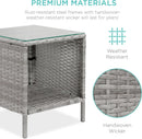 3 Piece Outdoor Wicker Bistro Set With Side Table