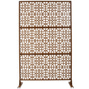Outdoor & Indoor Privacy Screen Metal Privacy Screen 76' H×48' W, Freestanding Decorative Privacy Screen for Deck Balcony Patio, Privacy Fence Panels for Outside Lawn Garden PS106 BROWN