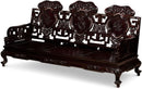Dark Cherry Rosewood Mother Pearl Motif Living Room Set