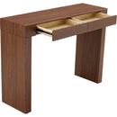 Elegant Dark Wood Grain Bar Table-50 Inches Long, a Practical Choice for Modern Homes.Dark Wood Grain Texture Sticker,Equipped With Two Drawers.Serving As A Bar Table Or A Desk.