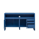 U_Style 60' 3-Door Sideboard with 3 Drawers - Modern Solid Ash Veneer MDF Sideboard, Semi-Open Shelf & Center Semi-Circular Cutout in Back Panel, Large Storage Cabinet for Living Room, Hallway, Dining