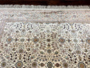 Wonderful Silk Hereke Rug 8x12, Silk Pile on Silk Foundation, Ivory/Cream, Floral Pattern, Handmade, Vintage