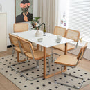 Dining Chairs Set of 2, Velvet Rattan Side Accent Chairs with Chrome Legs, Modern Mid Century Breuer Designed Chairs, Upholstered Dining Living Room Kitchen Chairs