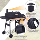 48" Steel Portable Backyard Charcoal BBQ Grill and Offset Smoker Combo with Wheels