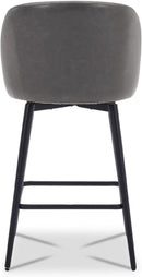 Counter Height Bar Stools Set of 3 26in Grey Faux Leather