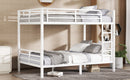 Metal Full XL over Full XL Bunk Bed for Teens and Adults,Space-Saving/Noise Reduced/No Box Spring Needed, White
