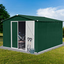 Metal garden sheds 8ft×10ft outdoor storage sheds Green + White