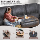 Grey Three Seater Manual Recliner Sofa Modern Living Room