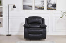 Bonded Leather Reclining Glider Sofa Set Black 3 Piece