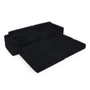 Modern Minimalist Style L Shape Modular Sectional Sofa with Corduroy Finish in Black