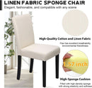 Beige Upholstered Dining Chairs Set Of 4 Modern Fabric
