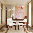 Modern Walnut-Finish Dining Chairs Set of 2 with Glossy PU Leather Upholstery in White