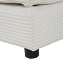 Modern Modular Sofa Couch Upholstered in Corduroy with Side Storage and Movable Ottomans, Beige, 112.6'