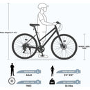 7 Speed Hybrid bike Disc Brake 700C Road Bike For men women's City Bicycle