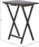 Foldable TV Dinner Tray Tables 4 Pack Black 15x19x26