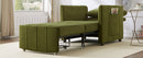 Upholstered Convertible Sleeper Sofa with Adjustable Backrest, Side Pockets, Storage Basket, Green Chenille, 31.5'