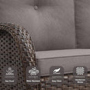 Six Piece Wicker Patio Set Brown With Swivel Chairs