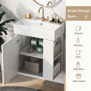 21.6inch Modern Floating Bathroom Vanity with Ceramic Basin - Perfect for Small Bathrooms, Right side storage