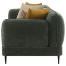 Jade Chenille Upholstered Modern Track Arm Sofa Green