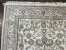 Indo Persian Rug 4x6, Vintage Handmade Wool Carpet, Floral Allover Pattern, Beige, Pair A