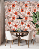 Fashionable Red Flowers Wallpaper Vogue