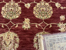 Traditional Wool Oriental Rug 9x13, Large Power Loomed Carpet, Burgundy
