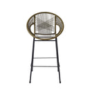 Ferrara Outdoor Patio Green Faux Wicker Barstool Set with Ergonomic Design and Durable PE Material