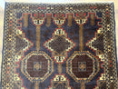 Navy Blue Afghan Balouch Rug 4x6, Handmade, New