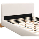 Elegant Boucle Upholstered Bed, A Luxurious and Comfortable Bedroom Centerpiece, King Size, White