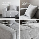 Grey Modular Sectional Sofa Set With Ottoman And Chaise