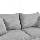 Modern Style Single Sofa Couch with Storage, USB Ports, Cup Holders, and Phone Holder, Grey Corduroy, 41.7'