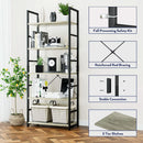 5-Tier Bookshelf for Home Office Scratch-Resistant