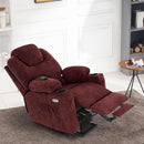 Large Power Lift Recliner With Massage And USB Sangria
