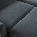 Black Upholstered 83' L-shaped Sectional Sofa with Storage, Movable Ottoman, and Six Throw Pillows