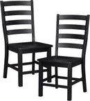 Black Dining Chairs Set Of 2 With Solid Wood Legs And Footrest