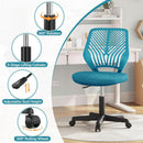 Turquoise Low Back Desk Chair With Lumbar Support And Adjustable Height