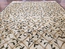 Vintage Tibetan Nepalese Area Rug 9x12, Wool Hand-Knotted, Beige Nepali Soft Pile Carpet, 9 x 12 Living Room Modern Dining Room Rug