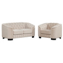 Modern Velvet Upholstered 3-Piece Sofa Set with Rubber Wood Legs in Beige
