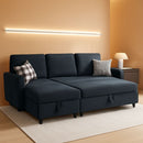 Dark Gray Convertible Sectional Sofa Bed Storage Drawer