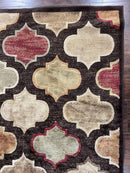 Panel Design Rug 5x7, Multicolor Contemporary Area Rug, Small Living Room Rug