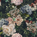 Modish Modern Dark Wallpaper with Flowers